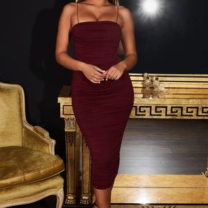 Oh Polly Ruched Midmaxi Dress- Size 0